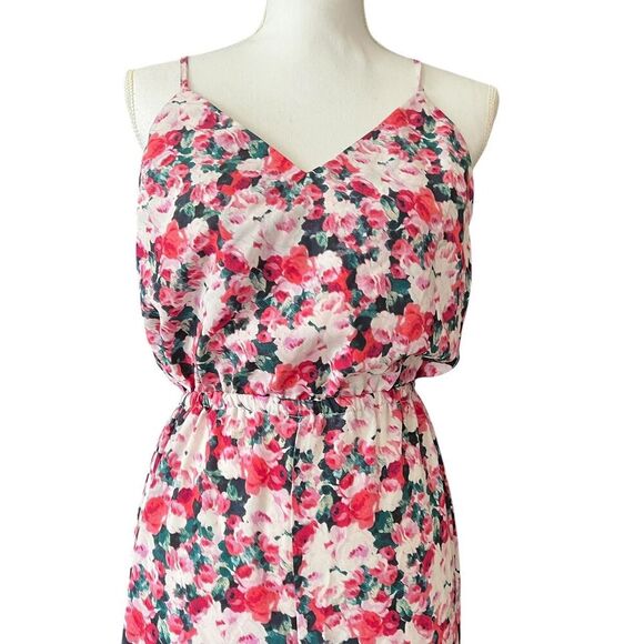 Forever 21 Women's Size Small S Pink Multi Colored Floral Jumpsuit Sleeveless - Picture 3 of 8